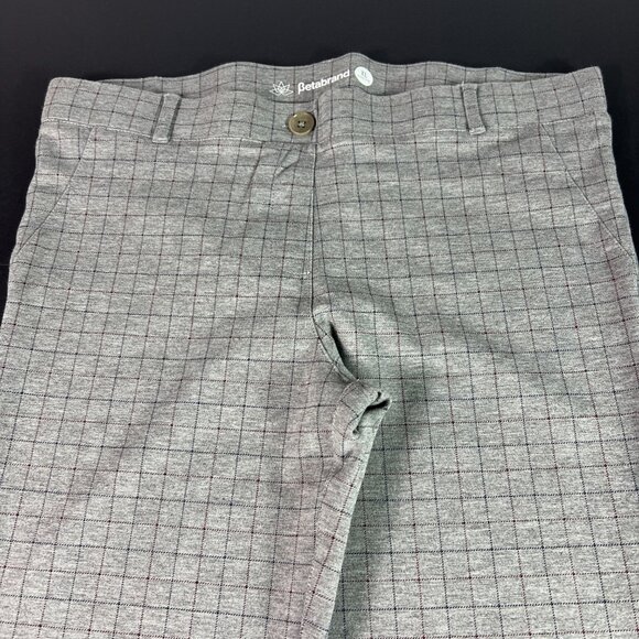 Betabrand Pull On Dress Yoga Pants Women's 35x26* Straight Grey Check Tag XL P - Picture 2 of 16